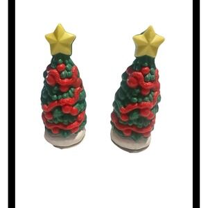 Vintage Paraseal Decorative Christmas Air Freshener Green Tree Star Set 2